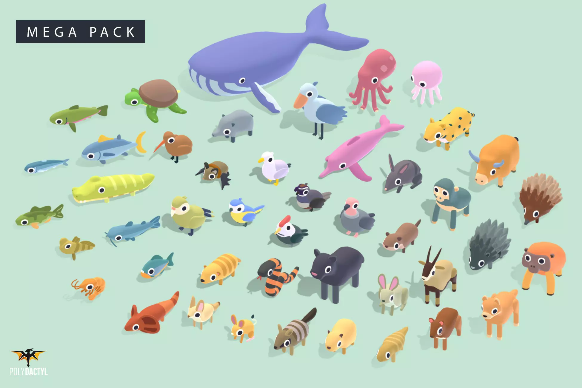 Quirky Series – Animals Mega Pack Vol.4 - Unity Assets Free Dowload