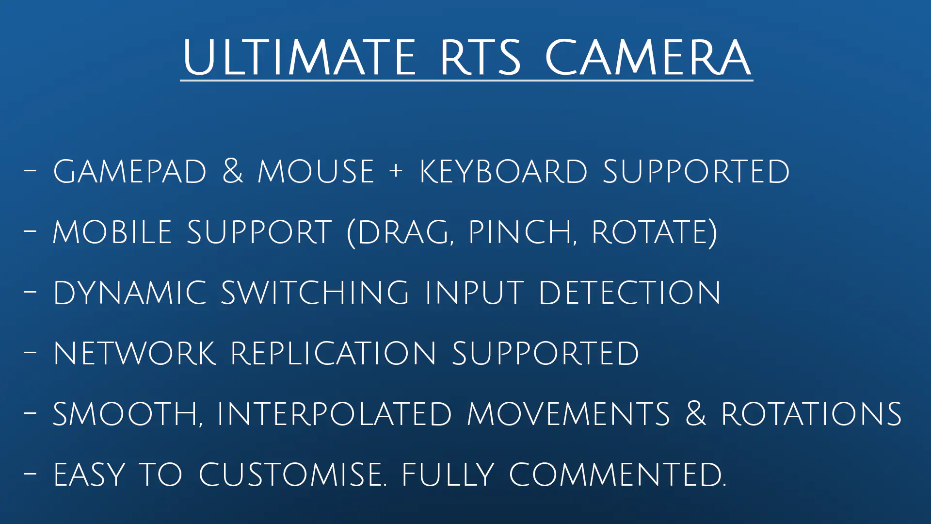 Ultimate RTS Camera - Unreal Engine Assets Free Download