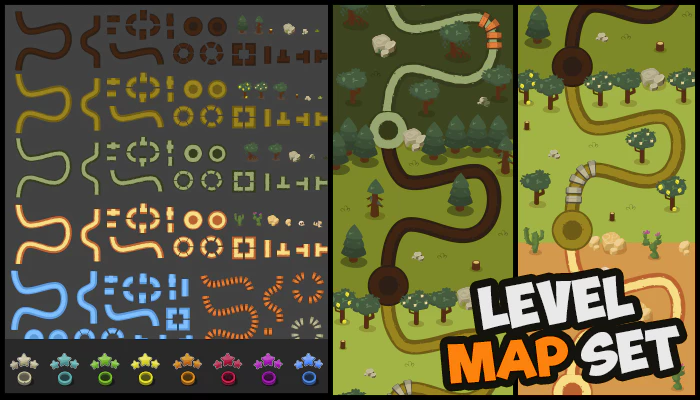 Game Level Map - Unity Assets Free Download