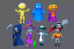 Hyper-Casual Characters Stickman sphere head skins vol.4 Helloween (v1.0)