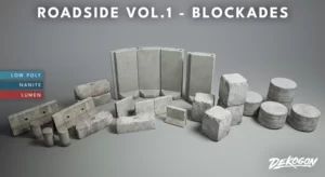 Roadside VOL.1 – Blockades (Nanite and Low Poly Versions) UE 5.1+