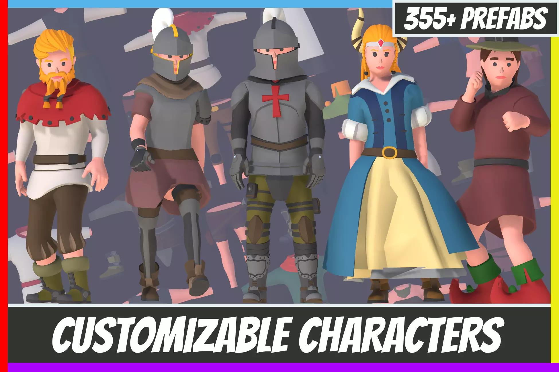 Customizable 3D Fantasy Characters Vol 2 - Free Unity Assets