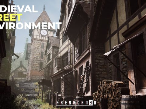 Medieval Street Pack (Medieval Town, Medieval , Medieval Clock Tower ) UE4.26+