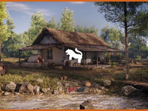 Spanish Cottage ( Spanish Cottage Spanish Cottage 3D Art Nature Tree Medieval ) UE5.2+