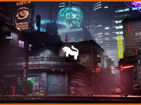 Cyberpunk Kyiv Street Environment ( Cyberpunk Kyiv Street Street Ukraine Slav ) UE5.3+